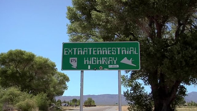 Signboard of the Extraterrestrial Highway No 375