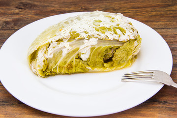 Roll of Cabbage, Eggs, Minced