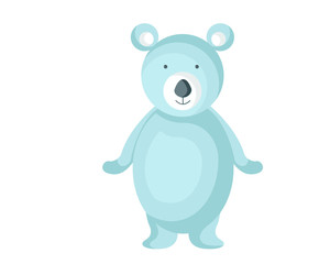Obraz na płótnie Canvas Cute Flat Animal Character Logo - Polar Bear