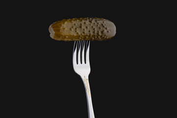 cucumber on a fork