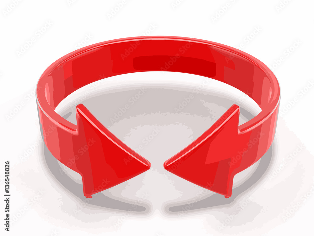 Poster arrow sign, horizontal rotation. image with clipping path