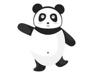 Cute Flat Animal Character Logo - Panda
