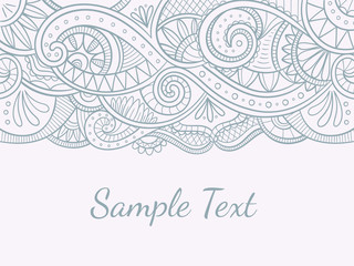 Abstract background with hand drawn lace pattern. Vector illustration.