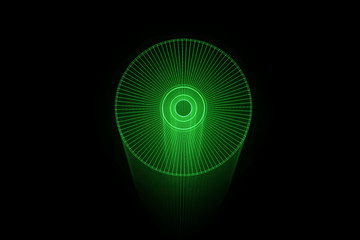 3D Disc in Wireframe Hologram Style. Nice 3D Rendering

