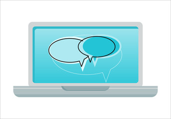 Laptop with Dialog Windows on Screen