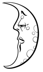 moon cartoon coloring page