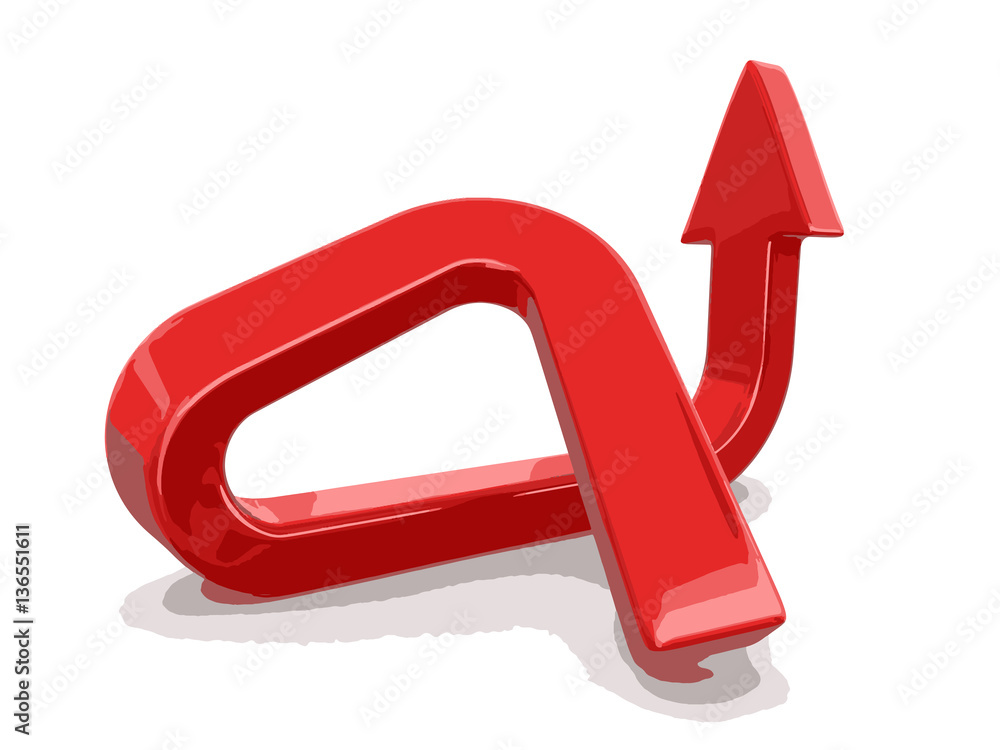 Poster arrow up. image with clipping path