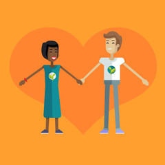 Earth Day Celebrating Concept Vector Illustration.