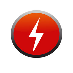Bolt button icon. Isolated on white background.
