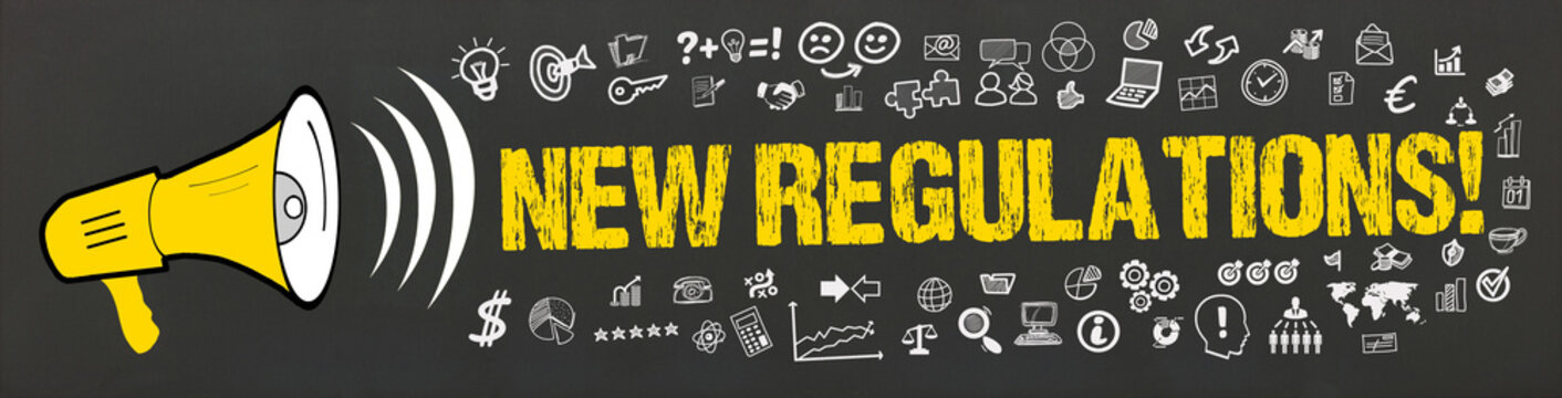 New Regulations! / Megafon mit Symbole