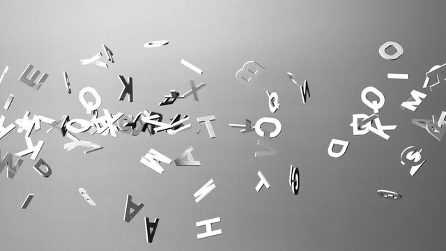 White Alphabets On White Background.
Loop able 3DCG render Animation.