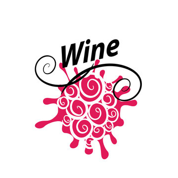 bunch of grapes for wine logo