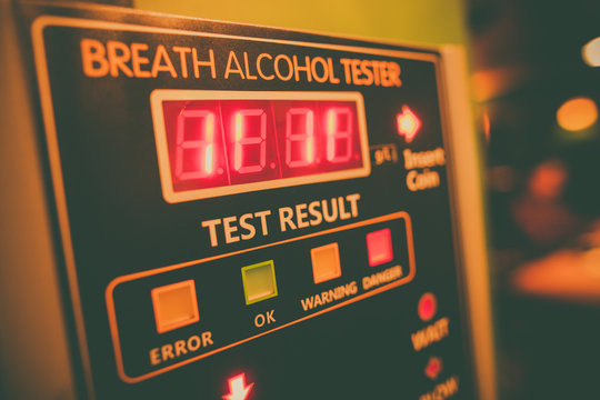 Alcohol tester on a wall