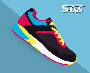 comfortable sneaker for training on colored background
