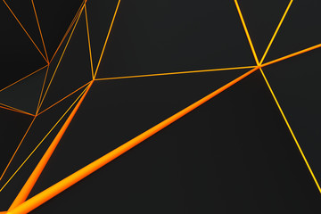 Dark low poly displaced surface with glowing connecting lines