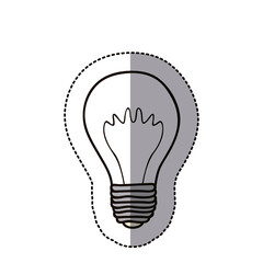 contour bulb brain electric icon, vector illustration design