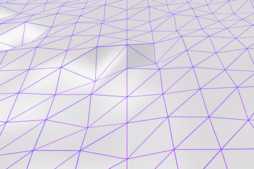 Bright low poly displaced surface with glowing connecting lines