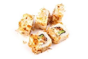 Bonito sushi with tuna isolated on white background