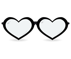 Sunglasses in the form of heart isolated on a white background