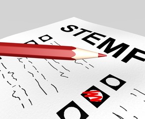 3D render van een stemformulier