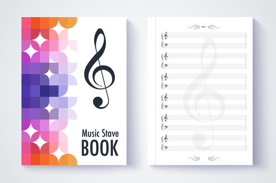 Music stave template, Blank stave note paper. Blank music note p