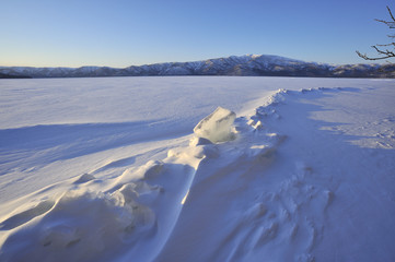 屈斜路湖の御神渡り