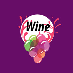 bunch of grapes for wine logo