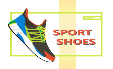 Stylish sneaker for running on colored background