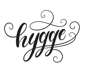 Hygge hand lettering. Vector illustration