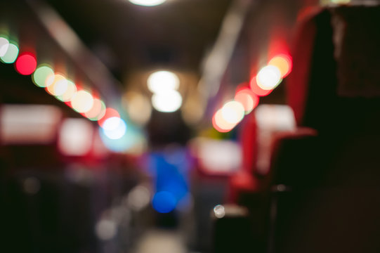 blurred abstract photo salon tourist bus transport