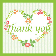花模様のメッセージカード(Thank You)