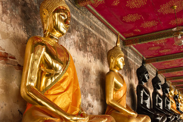 Golden Buddhas Sitting