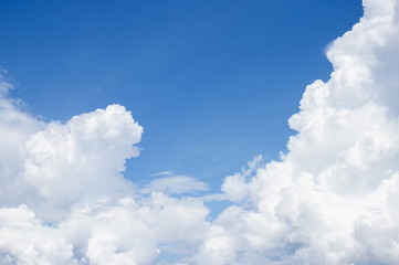 Naklejka na ściany i meble Blue sky white cloud landscape beautiful in nature
