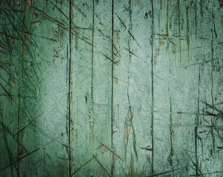Old green vintage scrach grunge  wood surface