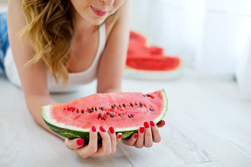 Woman with watermelon 