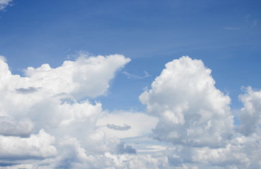 blue sky vivid and big cloud beautiful Colorful in nature background