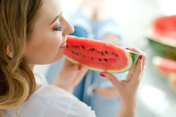 Woman with watermelon 