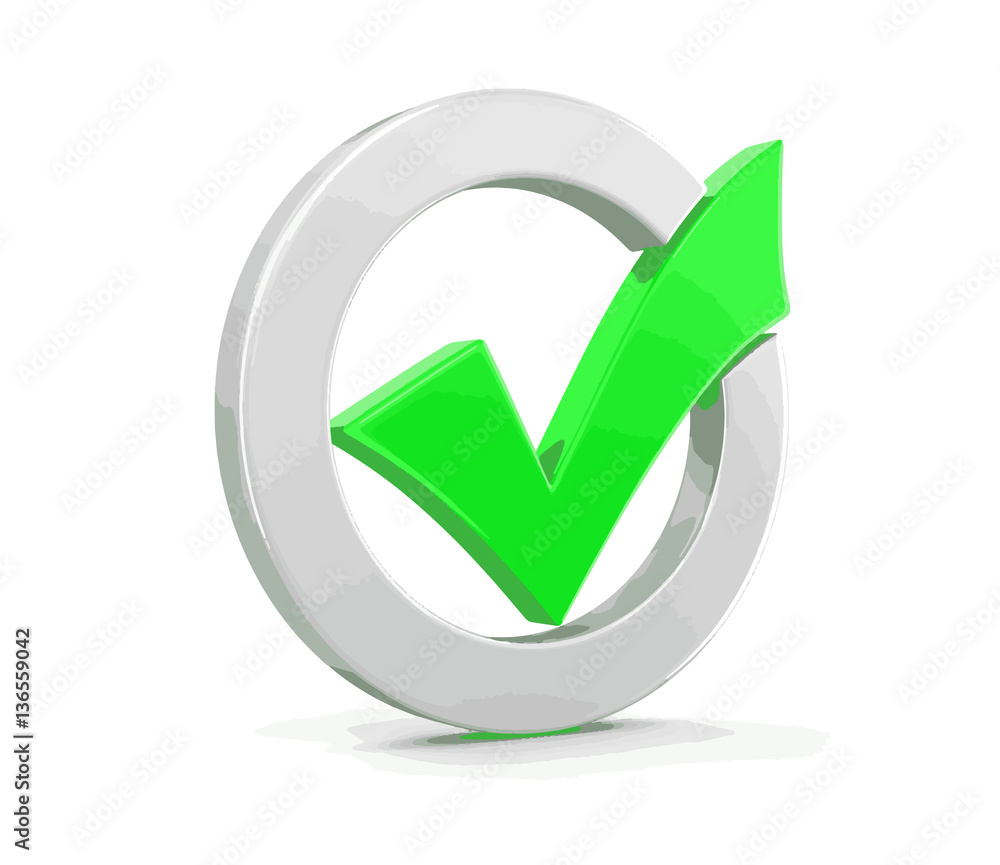 Poster check mark. image with clipping path