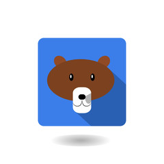 Cartoon bear. Vector avatar. Flat icon isolated.