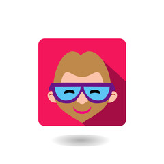 Face of a smiling man. Vector avatar.