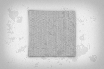 Processed grey texture of viscose fabric and crumpled corrugated cardboard