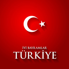 Obraz premium Turkey flag color vector illustration with 