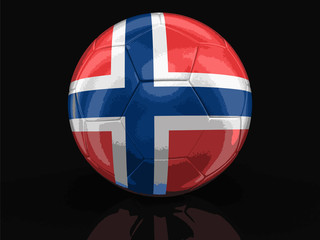 Soccer football with Norwegian flag. Image with clipping path