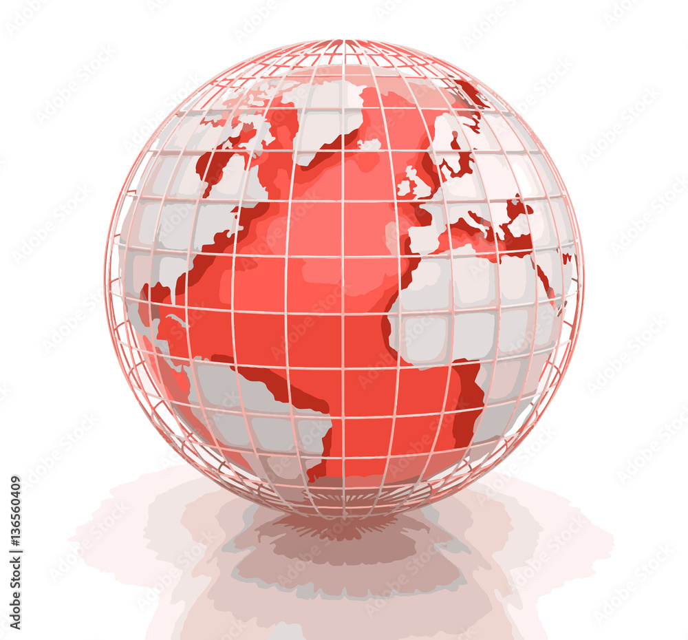Poster 3d globe. image with clipping path