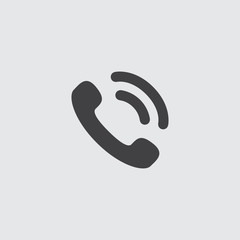 Fototapeta premium Phone icon in a flat design in black color. Vector illustration eps10