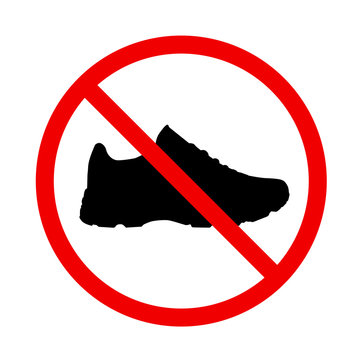 Prohibited information icon with shoe