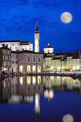Piran at moon night