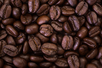 Close up of Roasted coffee bean