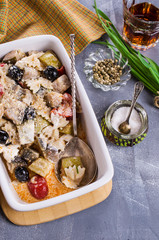 Steamed vegetables with pasta
