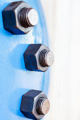 joint of two flanges by bolts and nuts